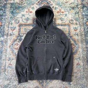 Vintage Hard Rock Cafe Bedazzled Zip-up Hoodie Small